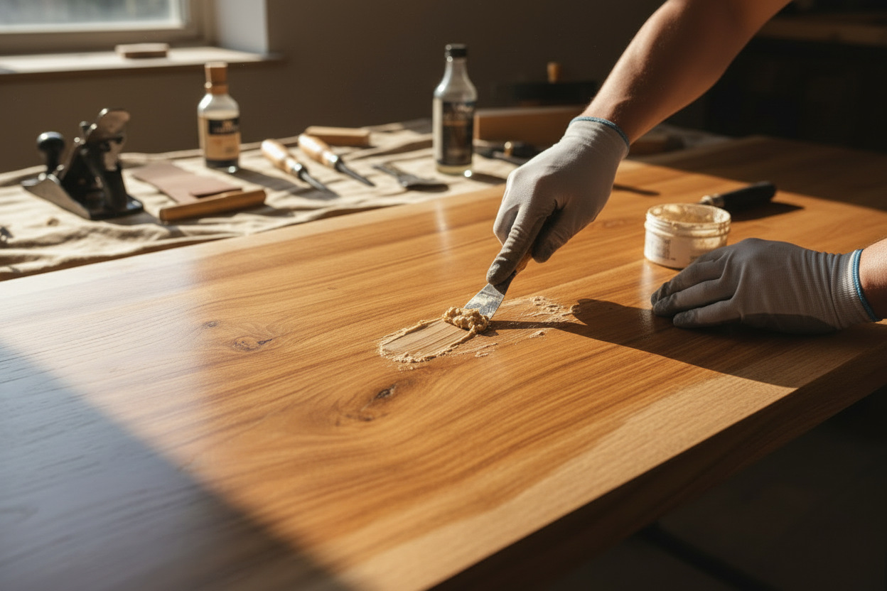 Comment réparer une rayure sur un meuble en bois