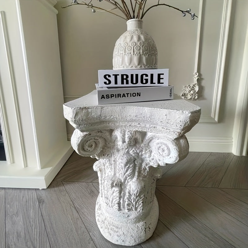 Guéridon Ancien Colonne Romaine Patiné