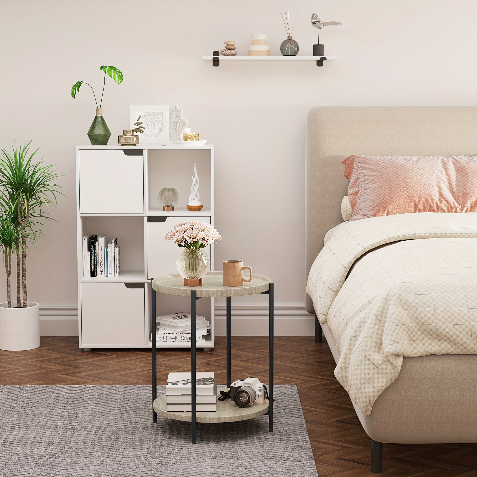 Bout de Canapé Rond Bois 2 Niveaux