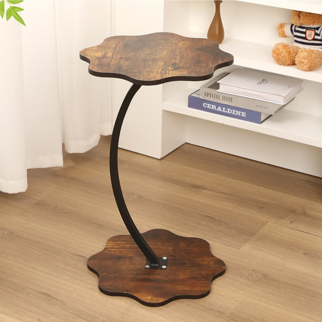 Bout de canapé bois et métal à double plateau