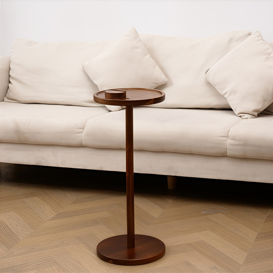 Bout de Canapé en Bois Massif avec Porte-Téléphone