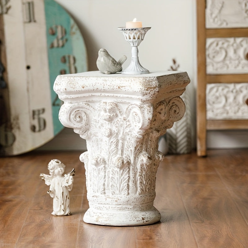 Guéridon Ancien Colonne Romaine Patiné