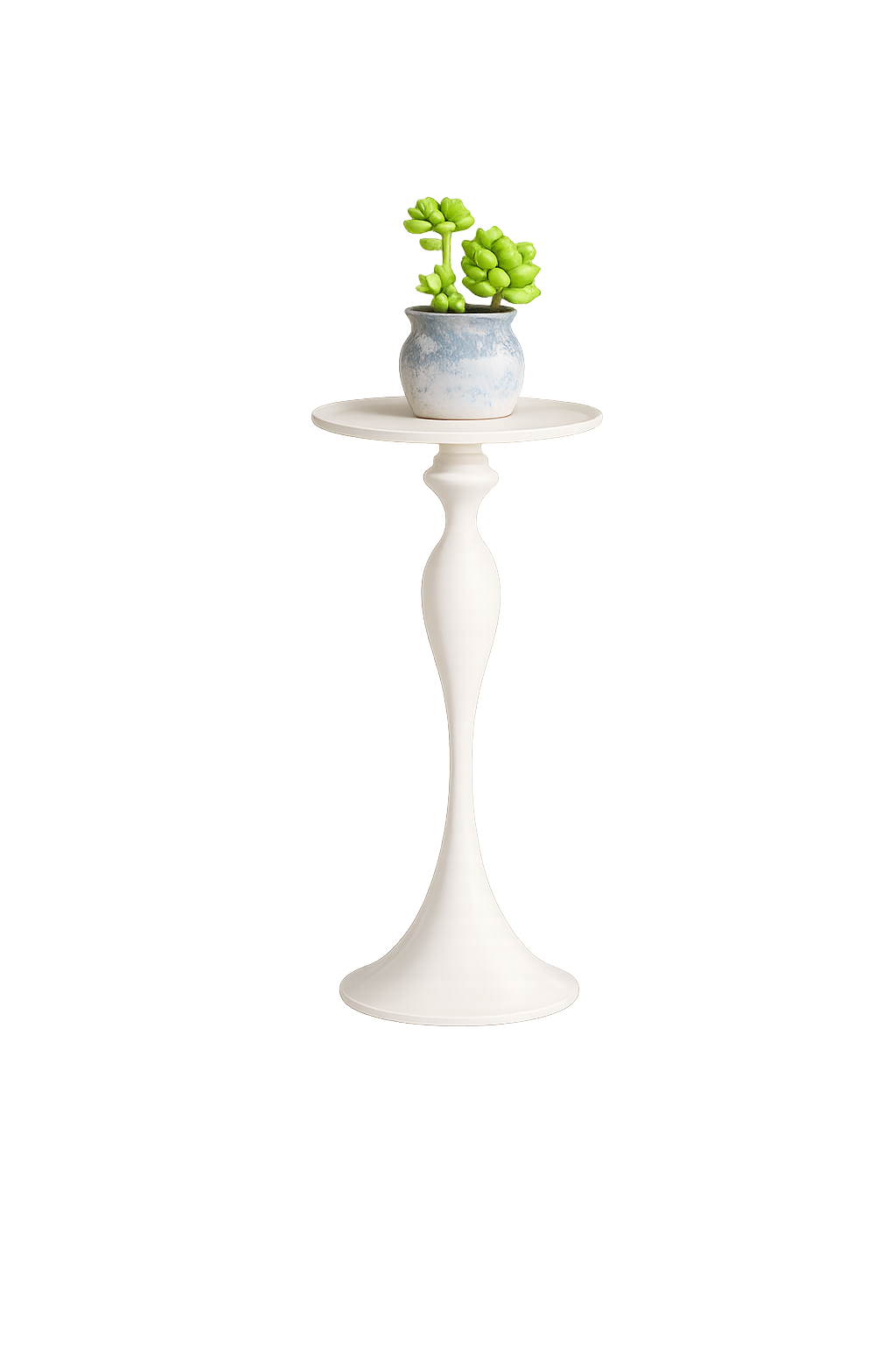 Guéridon Moderne Blanc au Design Sculptural