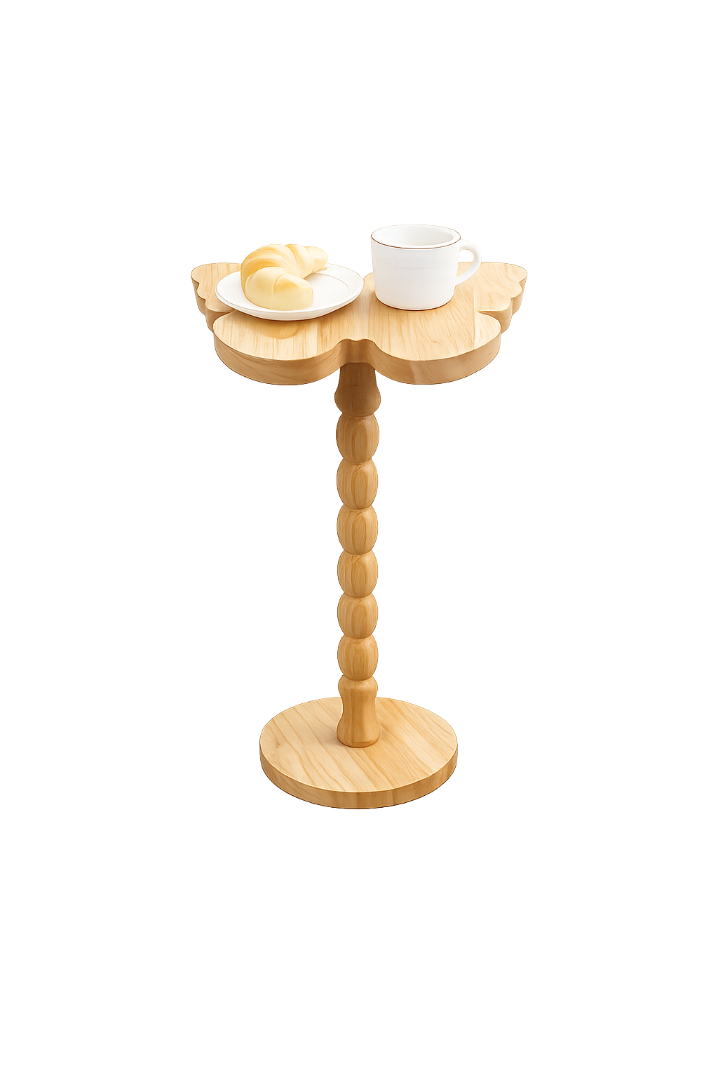 Guéridon Bois Plateau Papillon Pied Torsadé