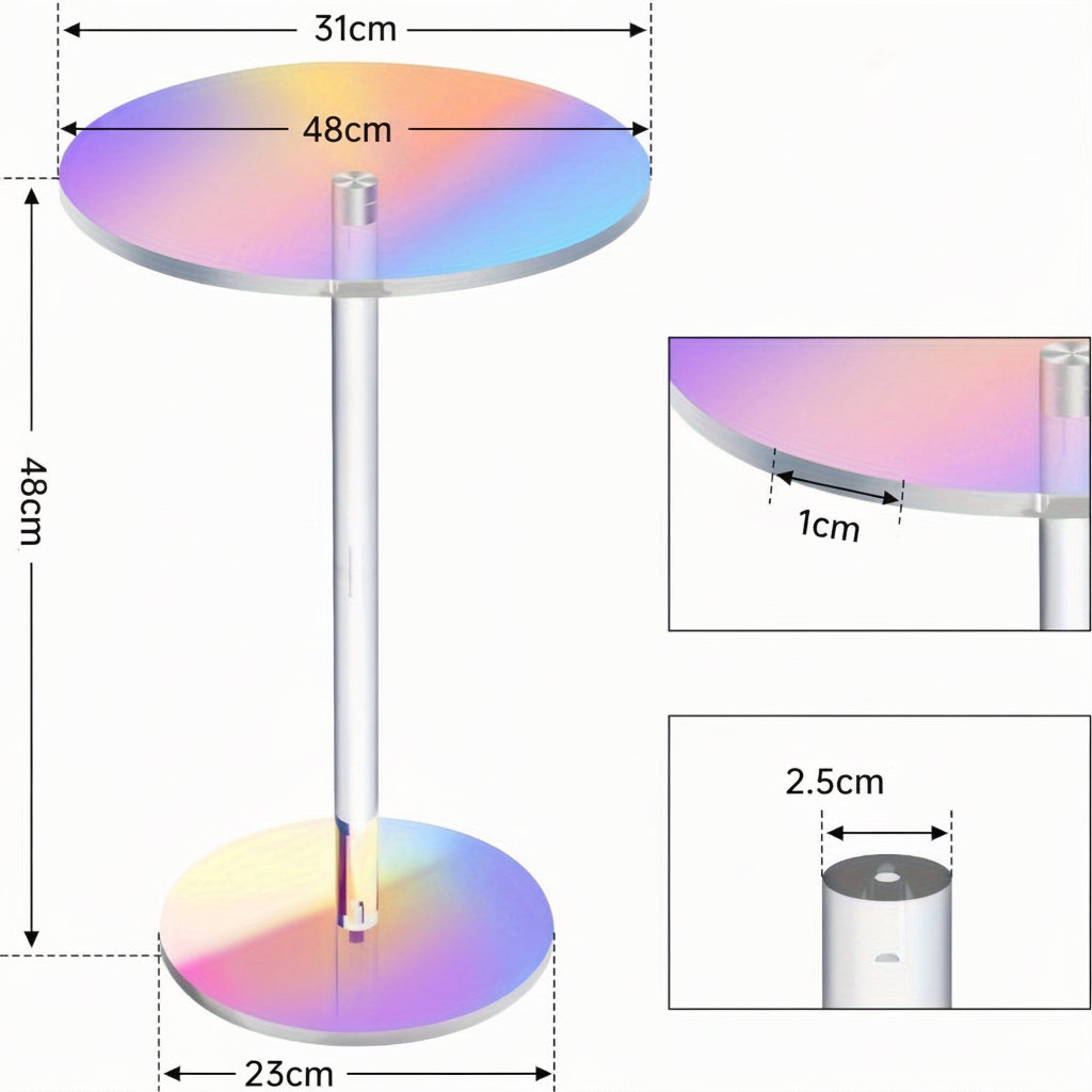 Bout de Canapé Irisé en Acrylique au Design Créatif
