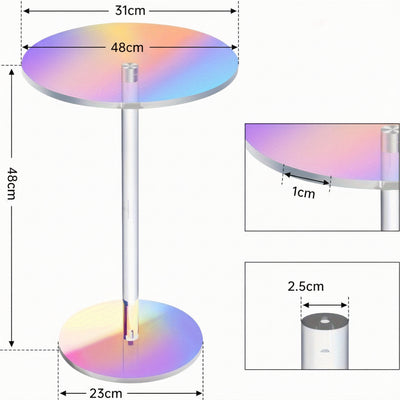 Bout de Canapé Irisé en Acrylique au Design Créatif