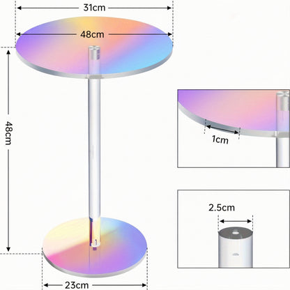 Bout de Canapé Irisé en Acrylique au Design Créatif
