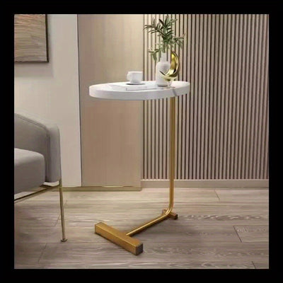 Bout de canapé design en bois et métal