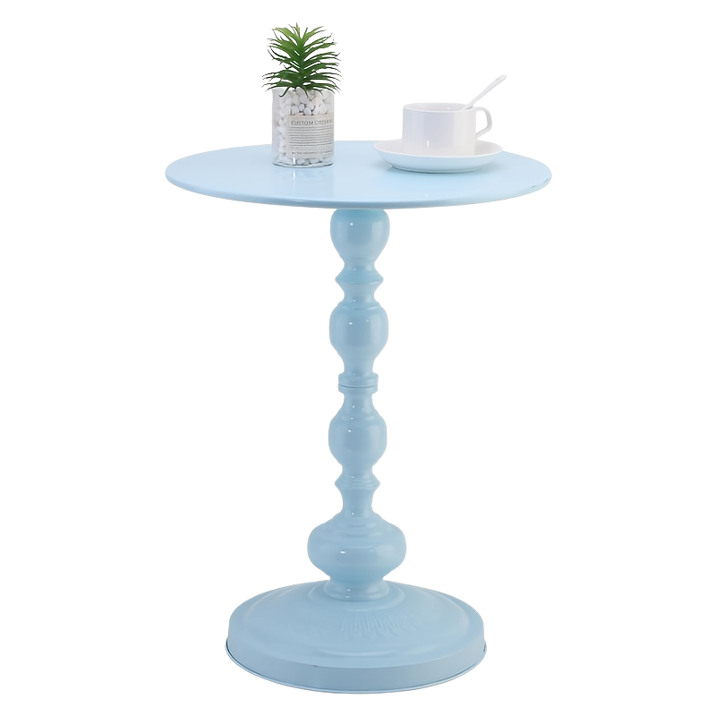 Bout de Canapé Vintage Rond avec Pied Tourné