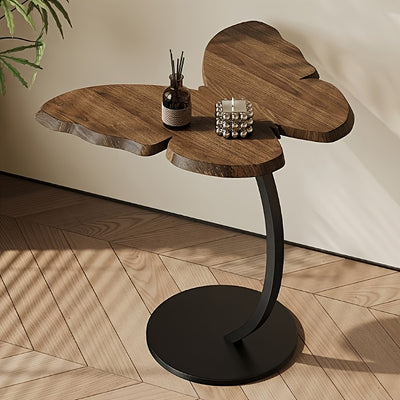 Bout de Canapé Design en Bois à Plateau Papillon