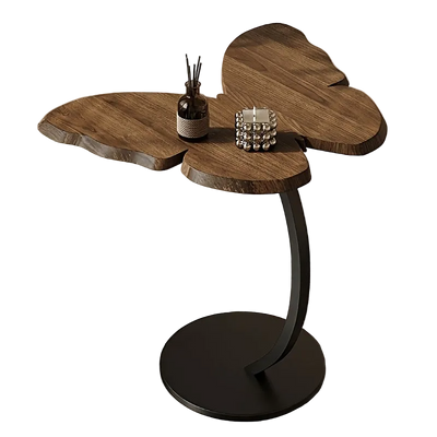 Bout de Canapé Design en Bois à Plateau Papillon