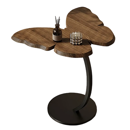 Bout de Canapé Design en Bois à Plateau Papillon