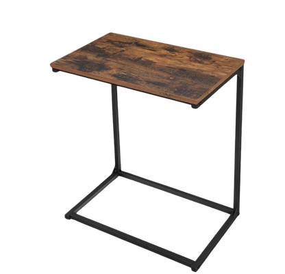 Bout de Canapé Industriel Bois et Métal Noir