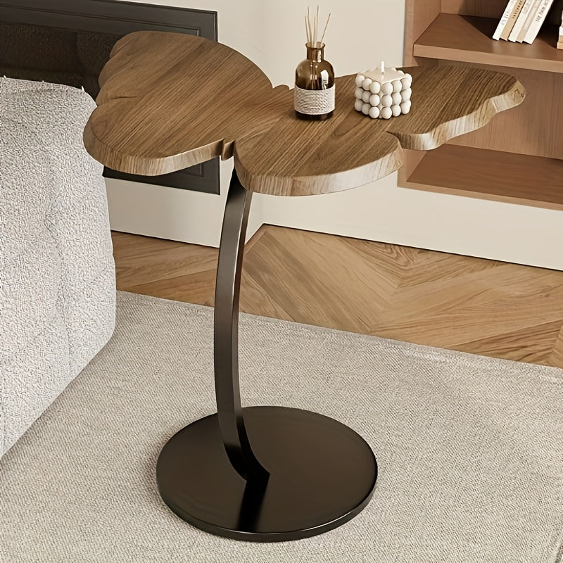 Bout de Canapé Design en Bois à Plateau Papillon