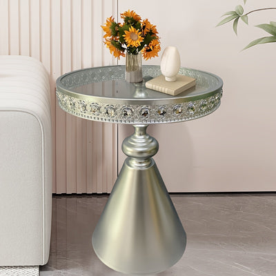 Bout de Canapé en Verre Trempé avec Bordure Strass