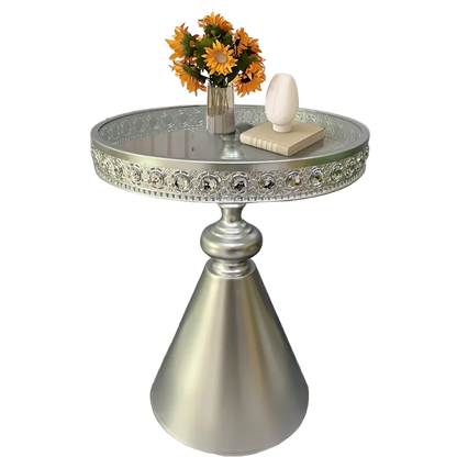 Bout de Canapé en Verre Trempé avec Bordure Strass