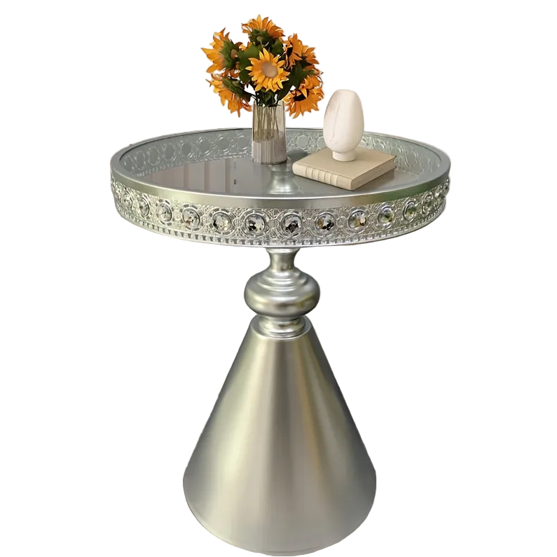 Bout de Canapé en Verre Trempé avec Bordure Strass