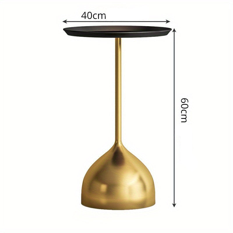 Bout de Canapé Doré Rond avec Base Goutte
