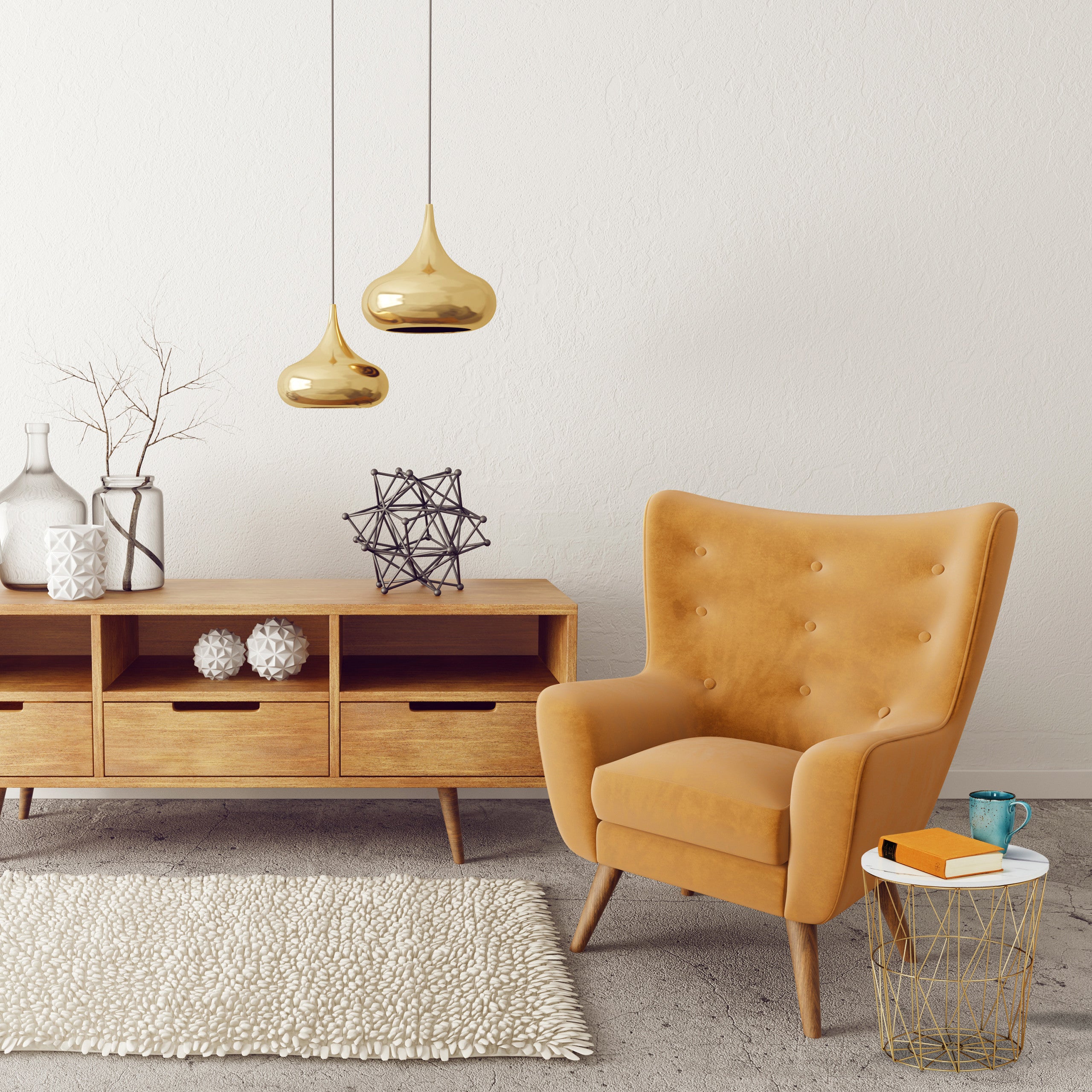 Bout de Canapé Gigogne Filaire Doré - Lot de 3