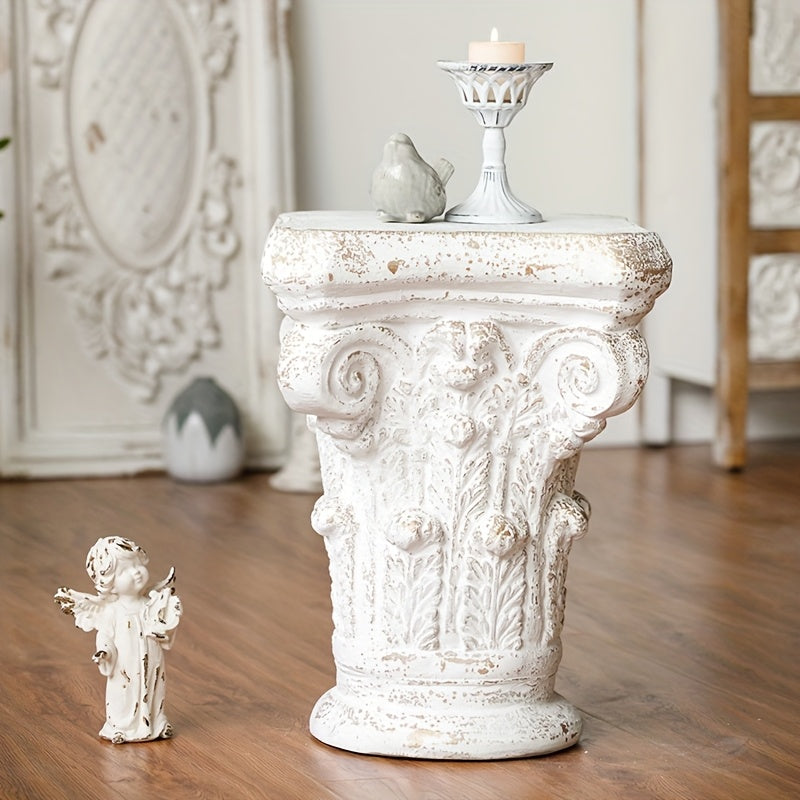 Guéridon Ancien Colonne Romaine Patiné