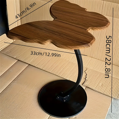 Bout de Canapé Design en Bois à Plateau Papillon