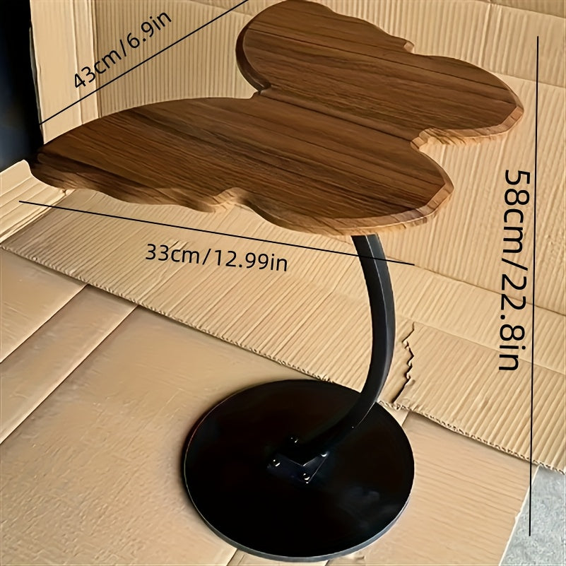 Bout de Canapé Design en Bois à Plateau Papillon