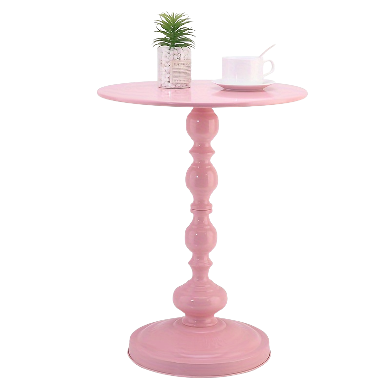 Bout de Canapé Vintage Rond avec Pied Tourné