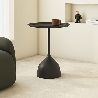Bout de Canapé Rond Métal Noir Design