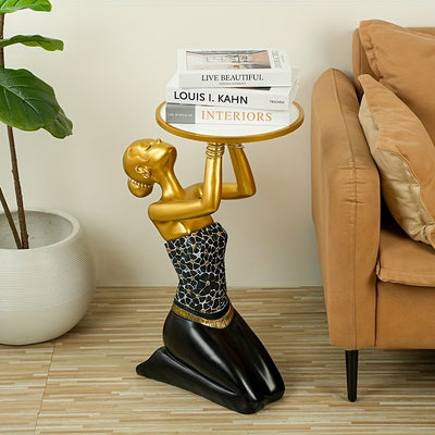 Bout de Canapé Sculpture Femme Dorée