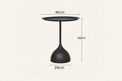 Bout de Canapé Rond Métal Noir Design