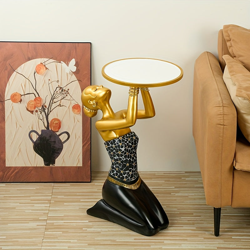 Bout de Canapé Sculpture Femme Dorée