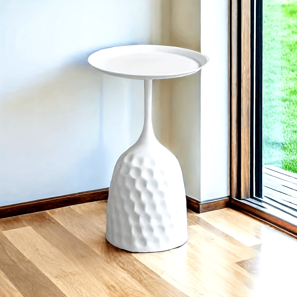 Bout de Canapé Design Métal Texture Alvéolée