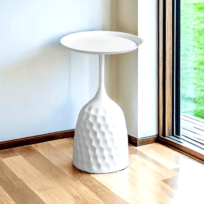 Bout de Canapé Design Métal Texture Alvéolée