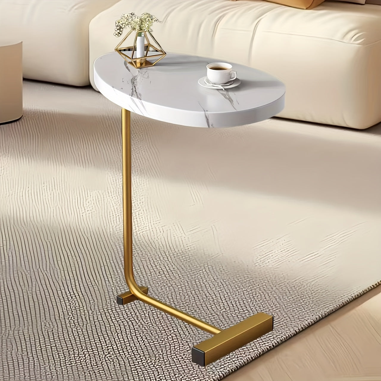 Bout de canapé design en bois et métal