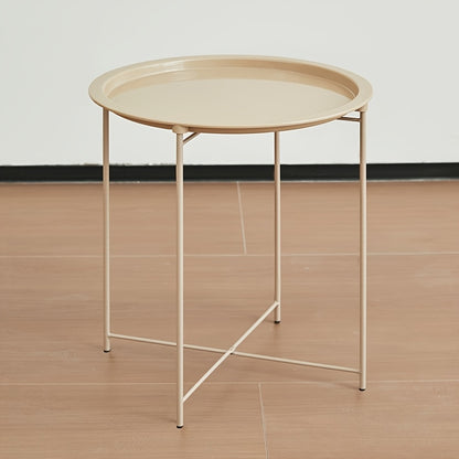 Bout de Canapé Rond Métal Plateau Amovible