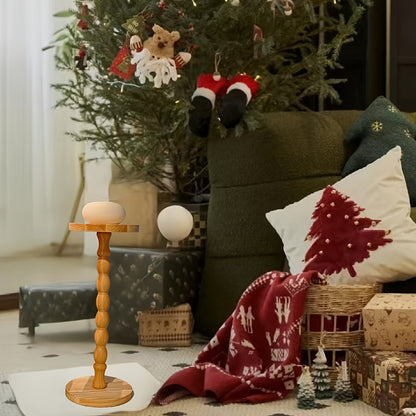 Guéridon Bois Massif Pied Tourné Vintage