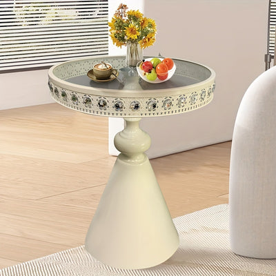 Bout de Canapé en Verre Trempé avec Bordure Strass