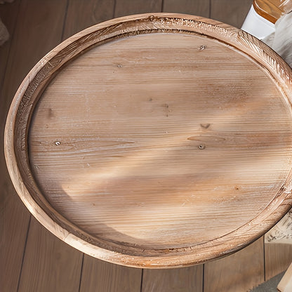 Guéridon Ancien Sculpté Patiné Blanc