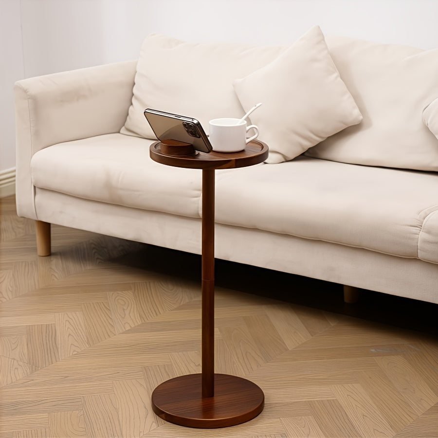 Bout de Canapé en Bois Massif avec Porte-Téléphone