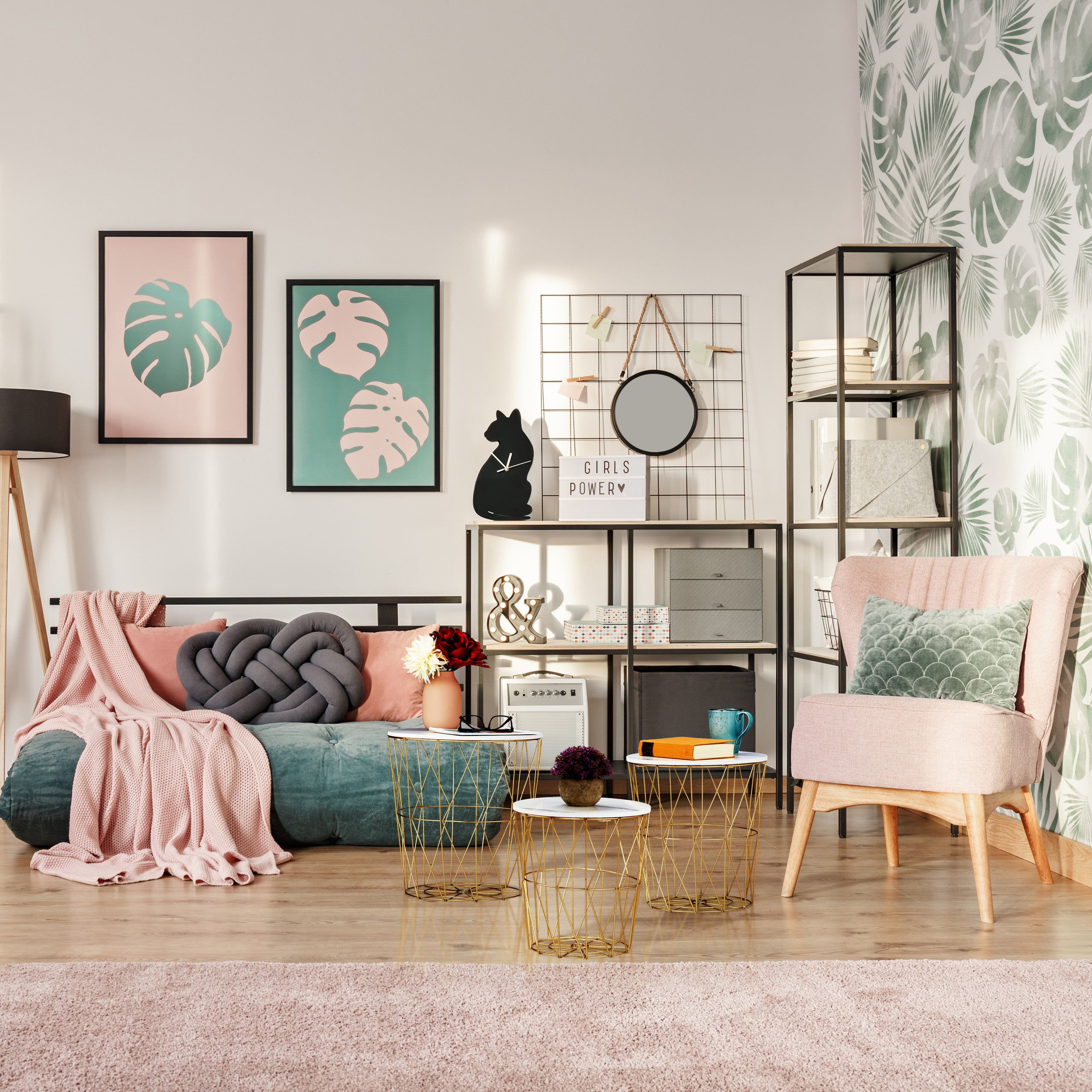 Bout de Canapé Gigogne Filaire Doré - Lot de 3