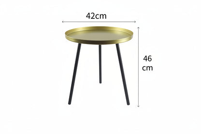 Bout de canapé rond doré et noir