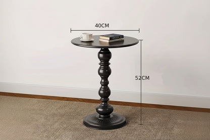 Bout de Canapé Vintage Rond avec Pied Tourné