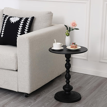 Bout de Canapé Vintage Rond avec Pied Tourné