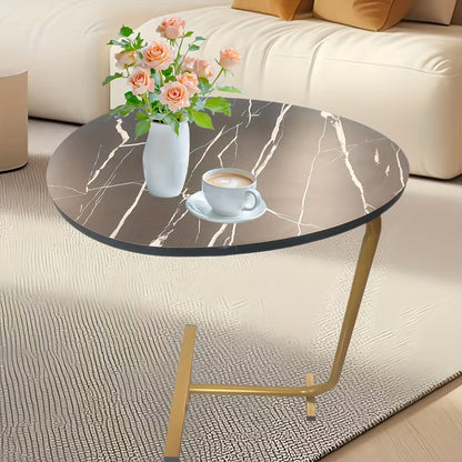 Bout de canapé design en bois et métal