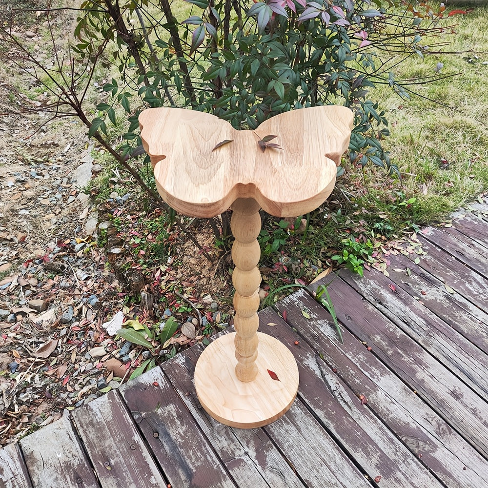 Guéridon Bois Plateau Papillon Pied Torsadé