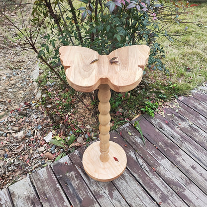 Guéridon Bois Plateau Papillon Pied Torsadé