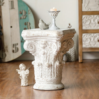 Guéridon Ancien Colonne Romaine Patiné