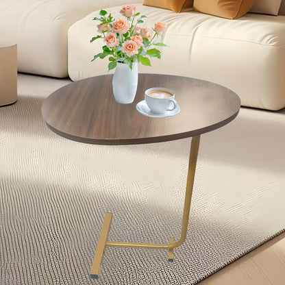 Bout de canapé design en bois et métal