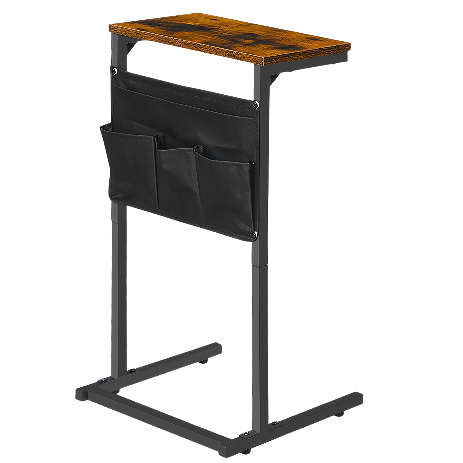 Bout de Canapé Bois et Métal avec Poches Rangement