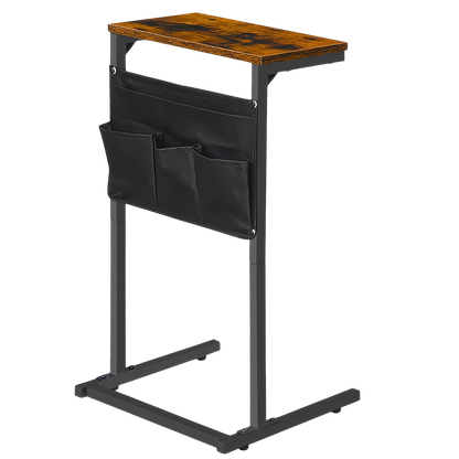 Bout de Canapé Bois et Métal avec Poches Rangement